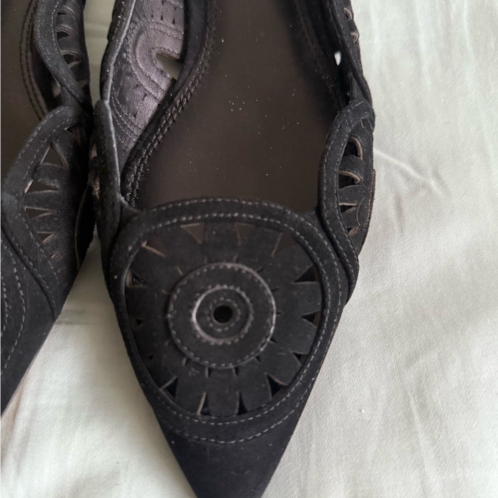 Brand New Black Suede Tory Burch Women's Flats 9.5 - Picture 3 of 10